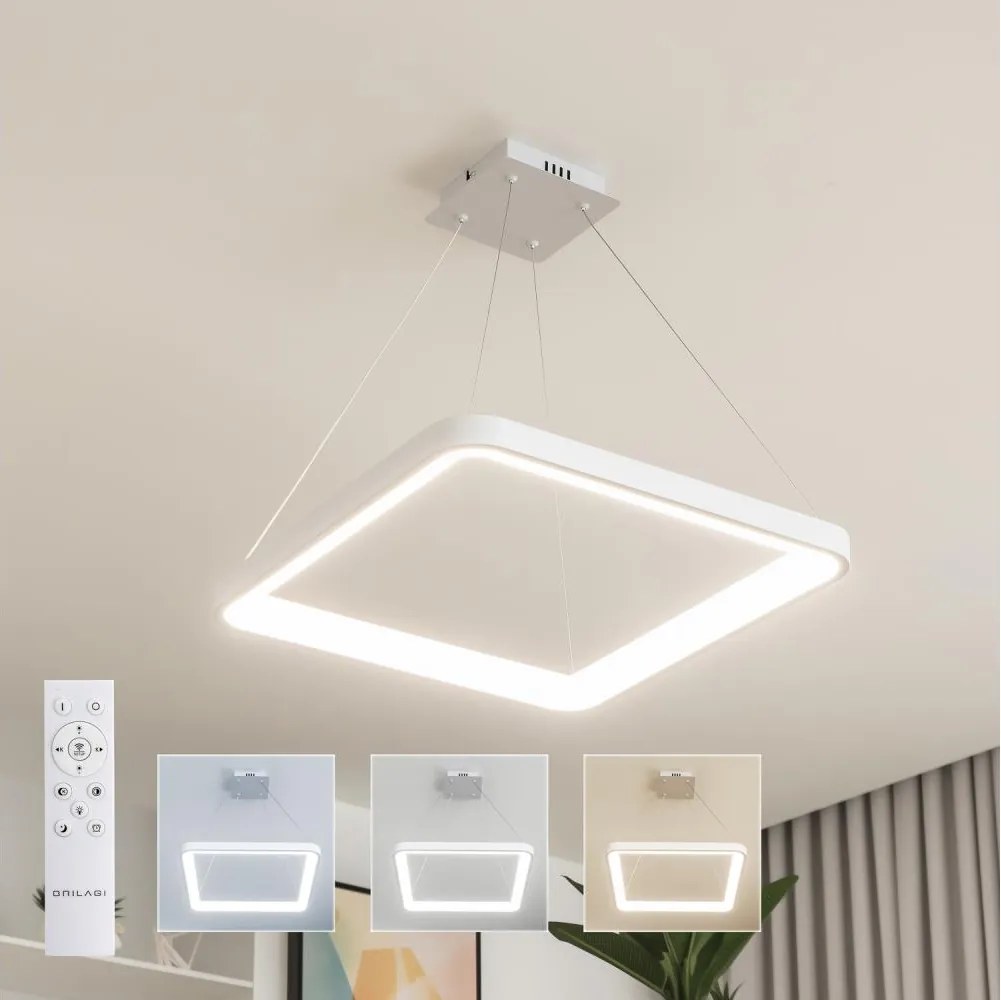 Brilagi - LED полилей с възможност за димиране на кабел FALCON SLIM LED/50W/230V 50x50 cm бял + дистанционно управление