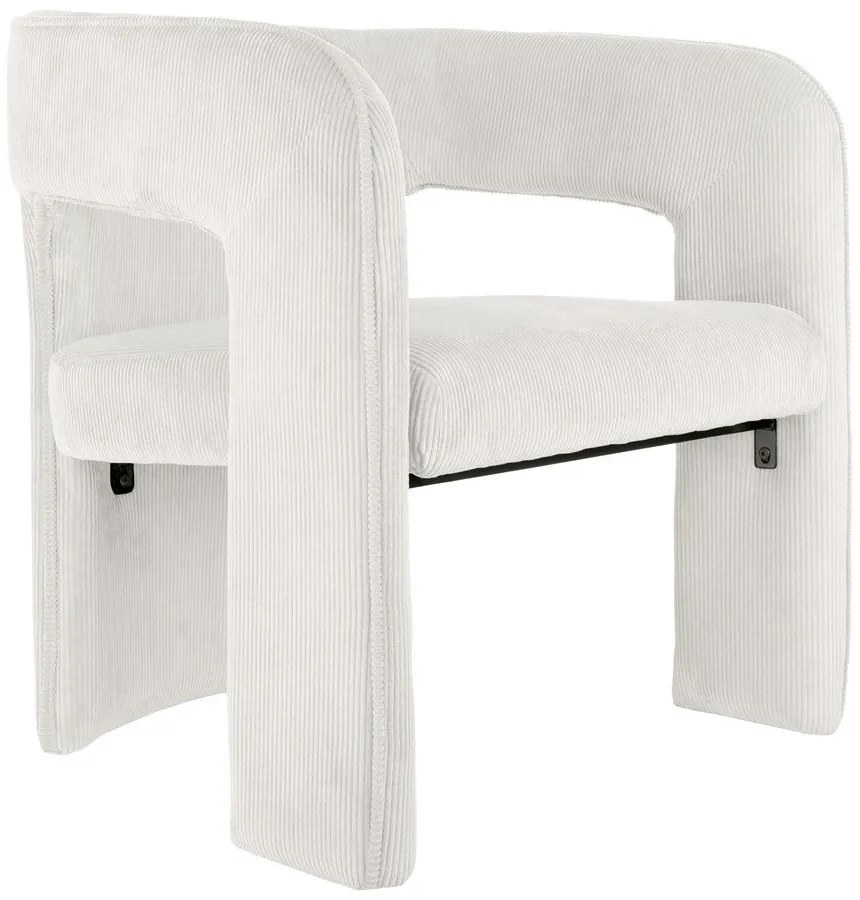 Бяло кресло от рипсено кадифе Vigor – Leitmotiv