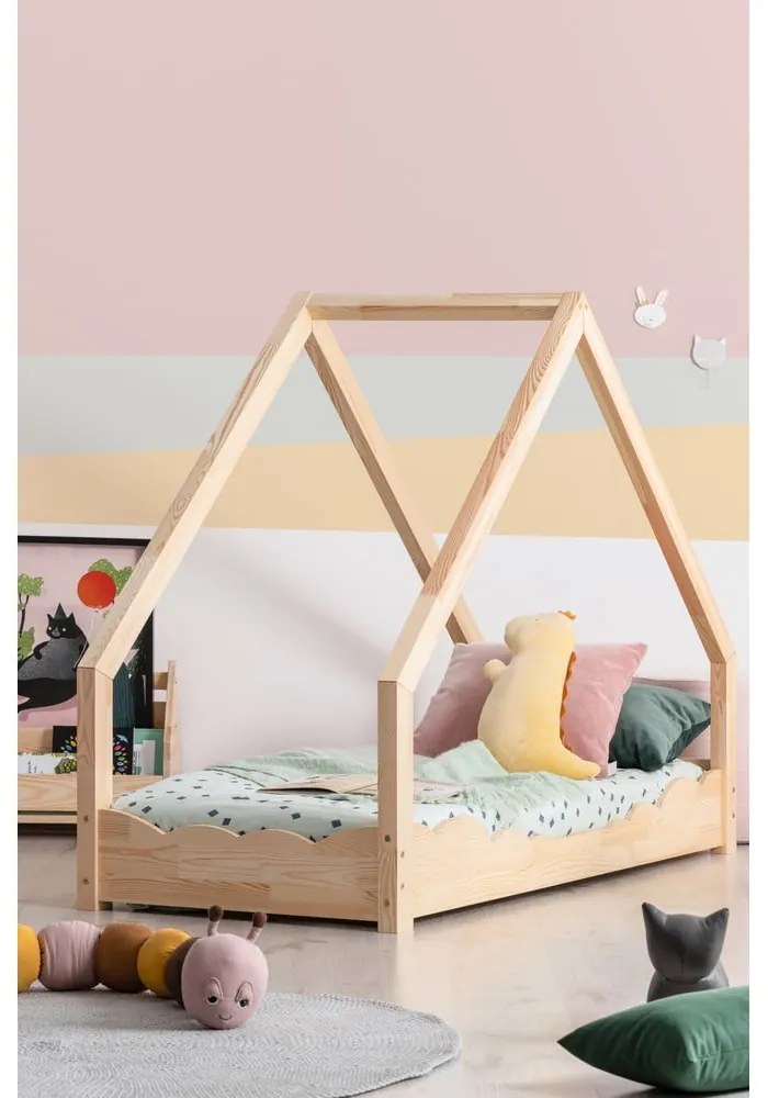 Детско легло от борова дървесина Adeko Loca Dork, 90 x 200 cm