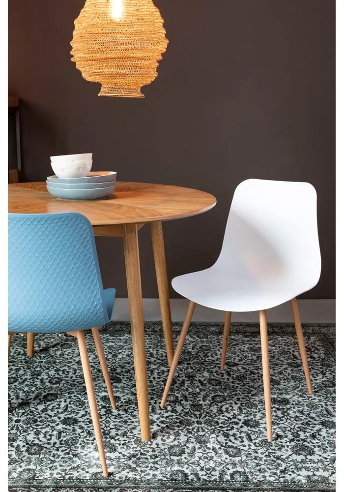 Кръгла маса за хранене с дъбов плот ø 100 cm Fabio - White Label