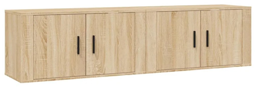 3188353 vidaXL ТВ шкафове за стенен монтаж, 2 бр, сонома дъб, 80x34,5x40 см