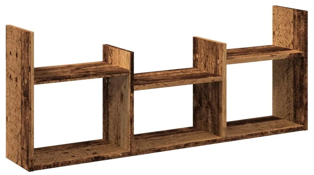 854803 vidaXL Стенен шкаф, 100x18x40 см, старо дърво, инженерно дърво