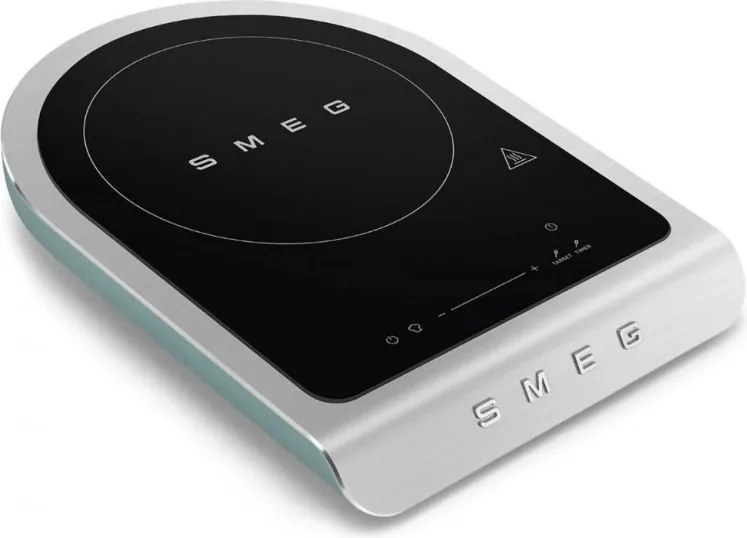 Преносим индукционен котлон Smeg PIC01EGMEU, 2100 W, Керамично стъкло, Таймер, LED дисплей, Изумрудено зелено
