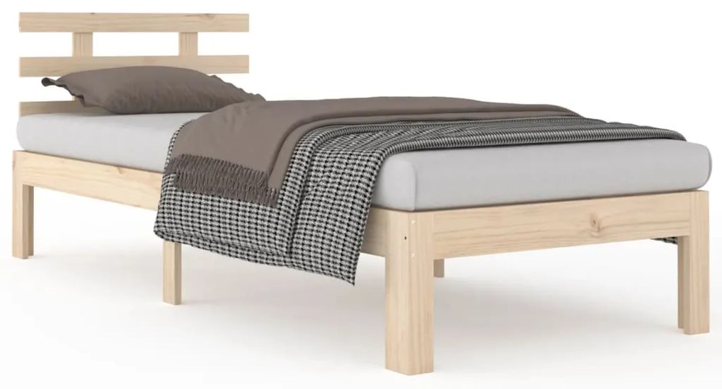 814739 vidaXL Рамка за легло, масивно дърво, 90х200 см