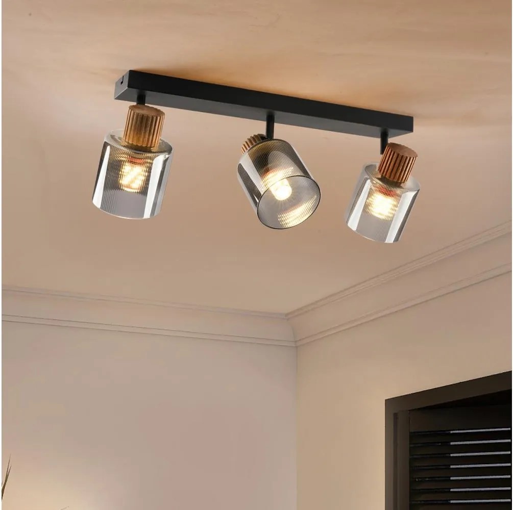 Brilagi - Точково осветително тяло HYGGE 3xE14/15W/230V черно/димно