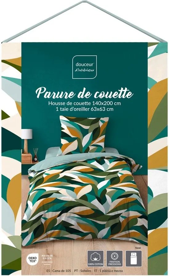 Единично памучно спално бельо 140x200 cm Swan – douceur d'intérieur