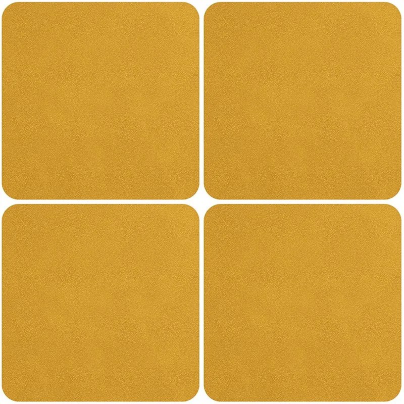 Asa - Подложки за чаши 4бр. еко кожа кехлибар - 78573076