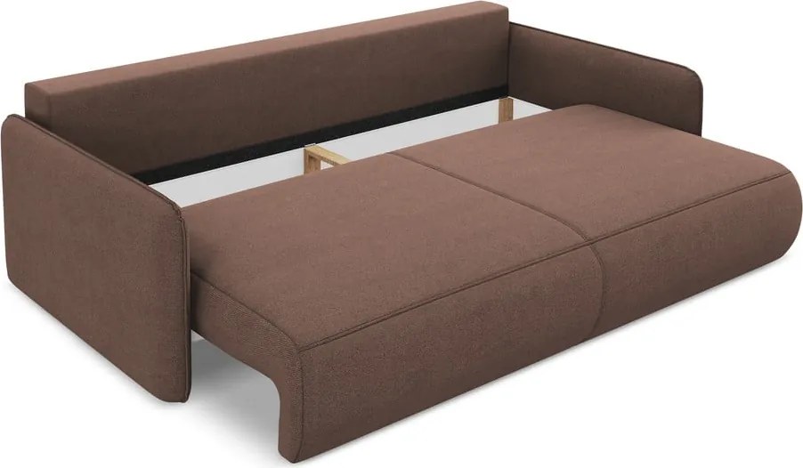 Розов разтегателен диван с място за съхранение 216 cm Nanea – Makamii