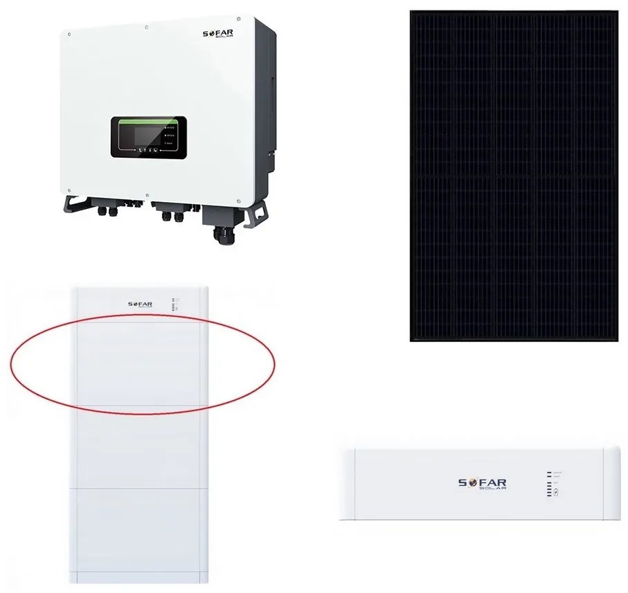 Соларен комплект SOFAR Solar-20kWp RISEN Full Black+20kW SOLAX конвертор 3p+20 kWh батерия