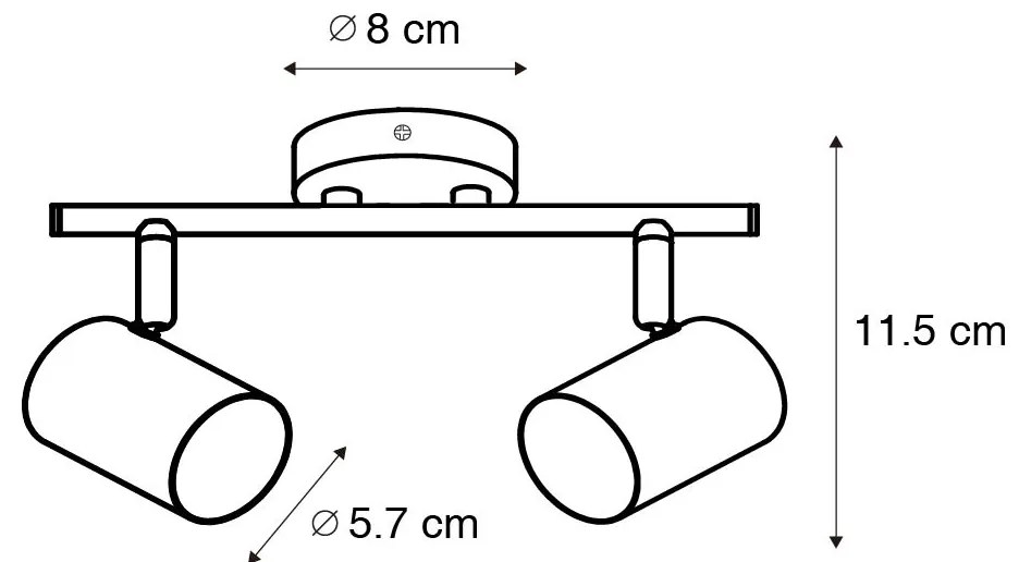 Модерен прожектор бронз наклоняем 2-светлина - Jeana