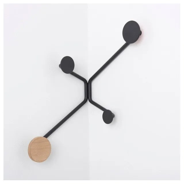 Черна ъглова стенна закачалка Hook - Gazzda