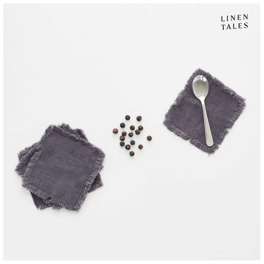 Тъмносиви подложки от плат в комплект от 4 - Linen Tales
