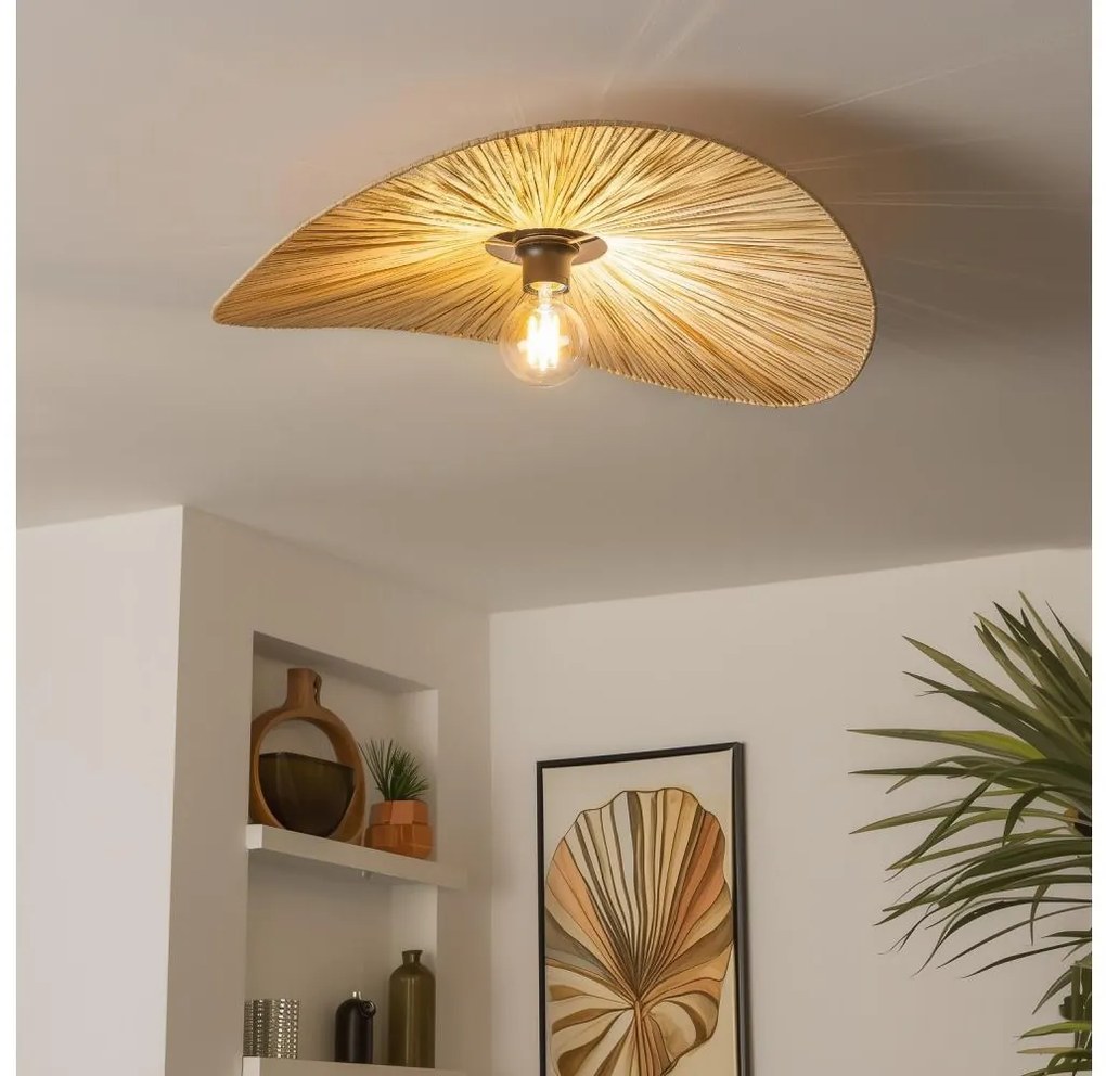 Brilagi - LED плафониера CERIA BOHO 1xE27/40W/230V диам. 60 см рафия
