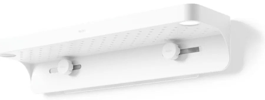 Бял самоносещ рафт за баня, изработен от рециклирана пластмаса Flex Adhesive - Umbra