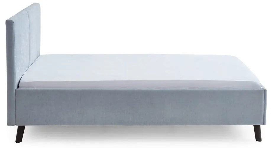 Светлосиньо двойно легло 140x200 cm тапицирано с включена подматрачна рамка Piano – Meise Möbel
