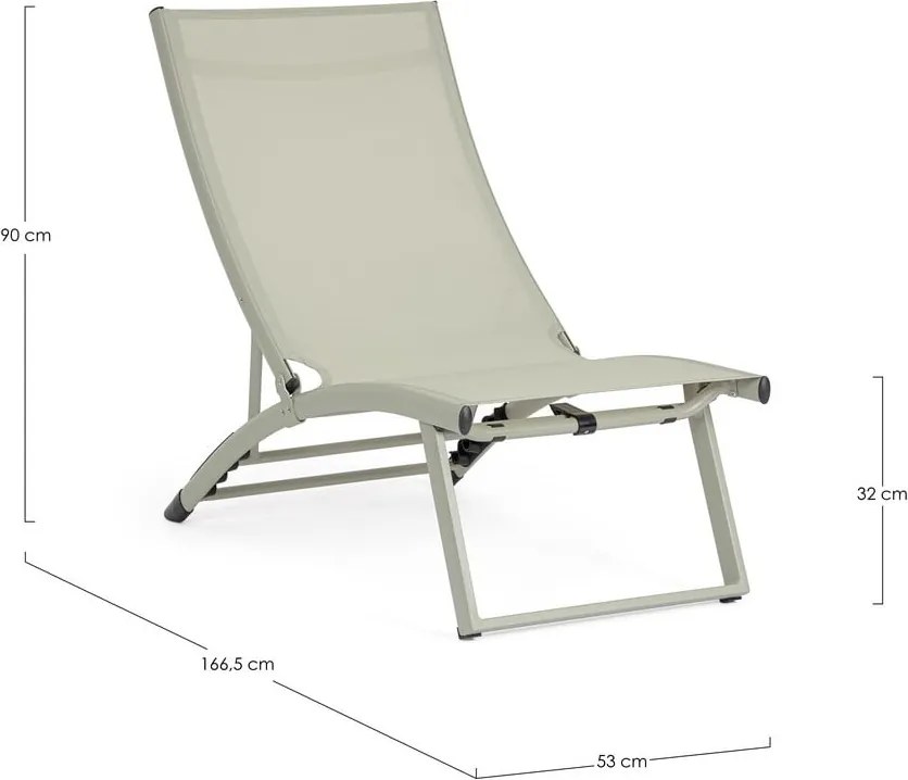 Светлозелен позициониране/сгъваем градински шезлонг метален Taylor – Bizzotto