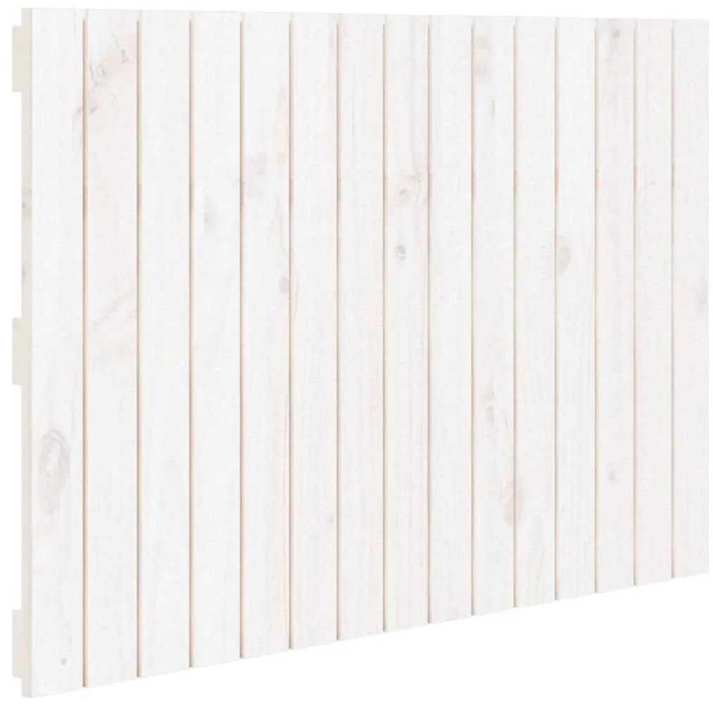 824834 vidaXL Стенна табла за спалня, бяла, 95,5x3x60 см, борово дърво масив