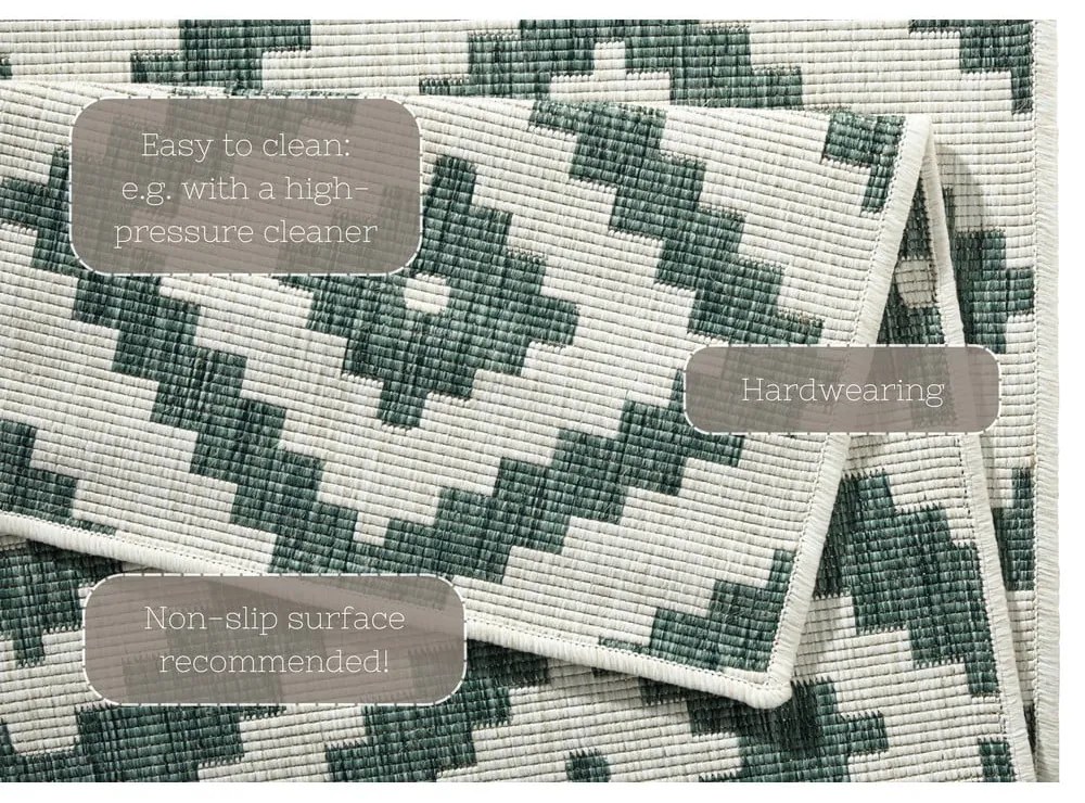Зелен и кремав килим за открито , 80 x 150 cm Malta - NORTHRUGS