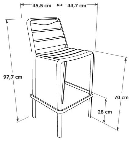 Сиви метални градински столове в комплект от 2 бр. Spring – Ezeis