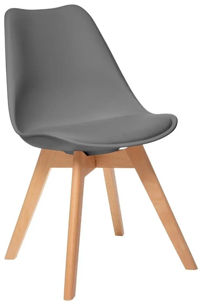 Трапезен стол atmosphera Baya, Полипропилен, Бук - Тъмносив