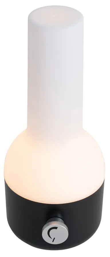 Градинска настолна лампа черна и бяла с презареждаща се LED IP44 - Haard