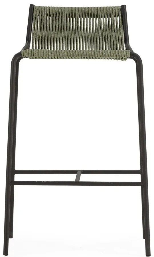 Зелен метален бар стол (височина на седалката 65 cm) Emily – Marckeric