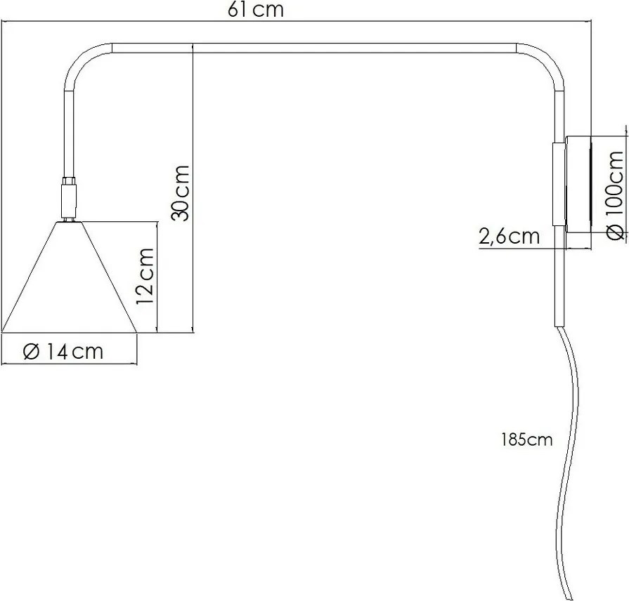Кремава стенна лампа за контакт ø 14 cm Zylo – Sollux