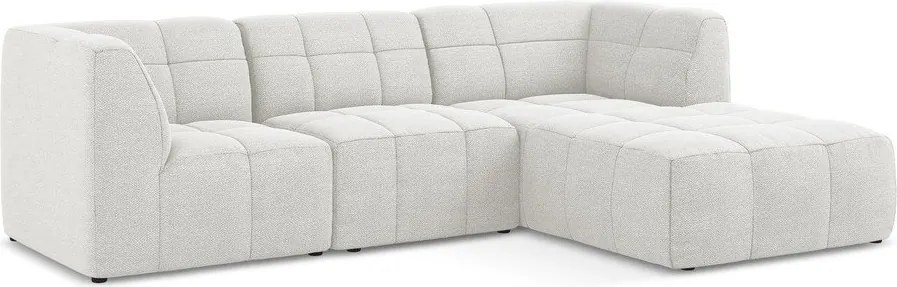 Бял ъглов диван от прежда с примки от букле (десен ъгъл) Aloha – Makamii