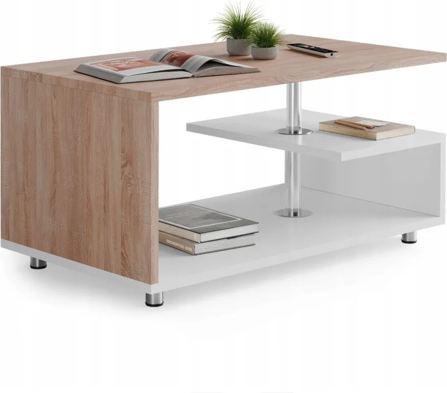 Модерна масичка за кафе Orlando с долен рафт - 95×55×50 cm Кафяво