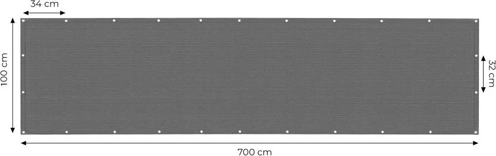 HDPE балконски екран с мрежа - защитен екран за балкони и огради Šírka: 100 cm | Dĺžka: 700 cm