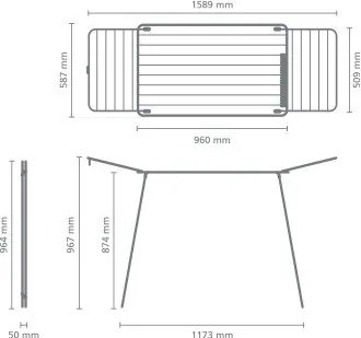 Матово черна сушилня за дрехи 18 m HangOn Too – Brabantia