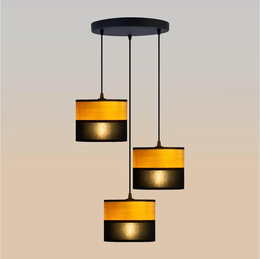 Полилей на кабел ALBA 3xE27/15W/230V Ø 40 cm черен/кафяв