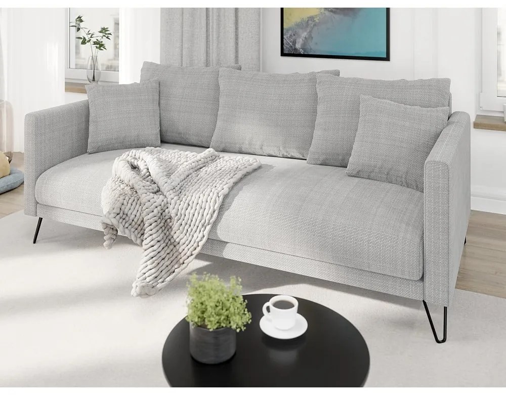 Светлосив шенилов диван 200 cm Freya – Ropez