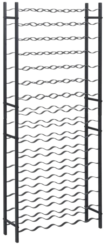 325923 vidaXL Стойка за вино за 96 бутилки, черна, желязна