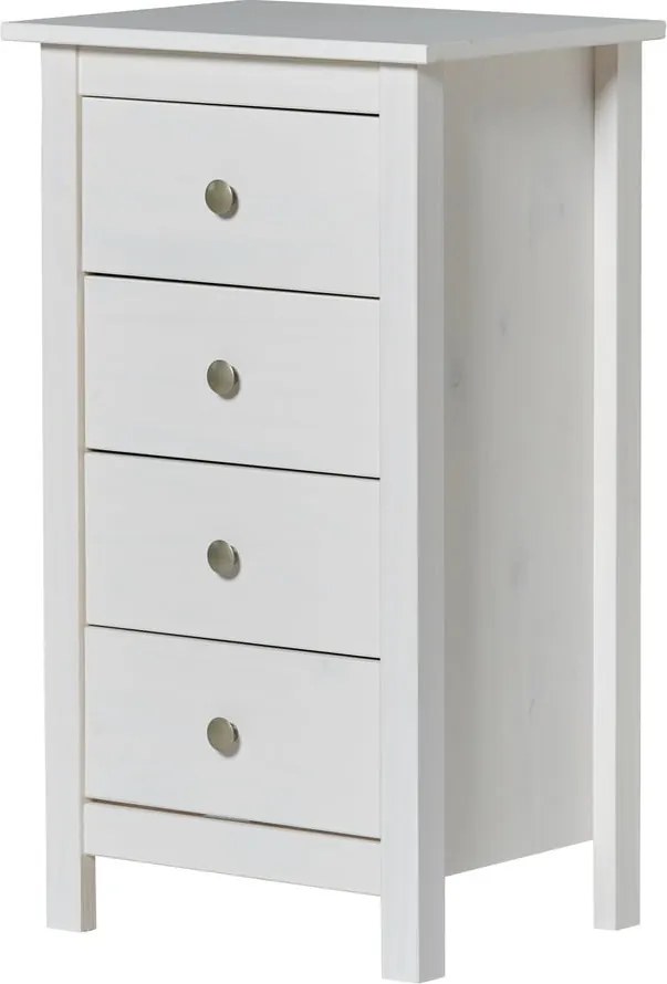 Бял висок скрин от масивен бор 46x80 cm Berna – Marckeric