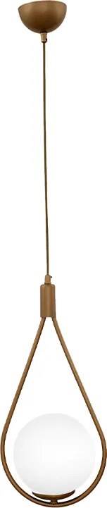 Метален единичен таванен лампион Shemesh TopMebel E27 в матово злато 20x20x85cm