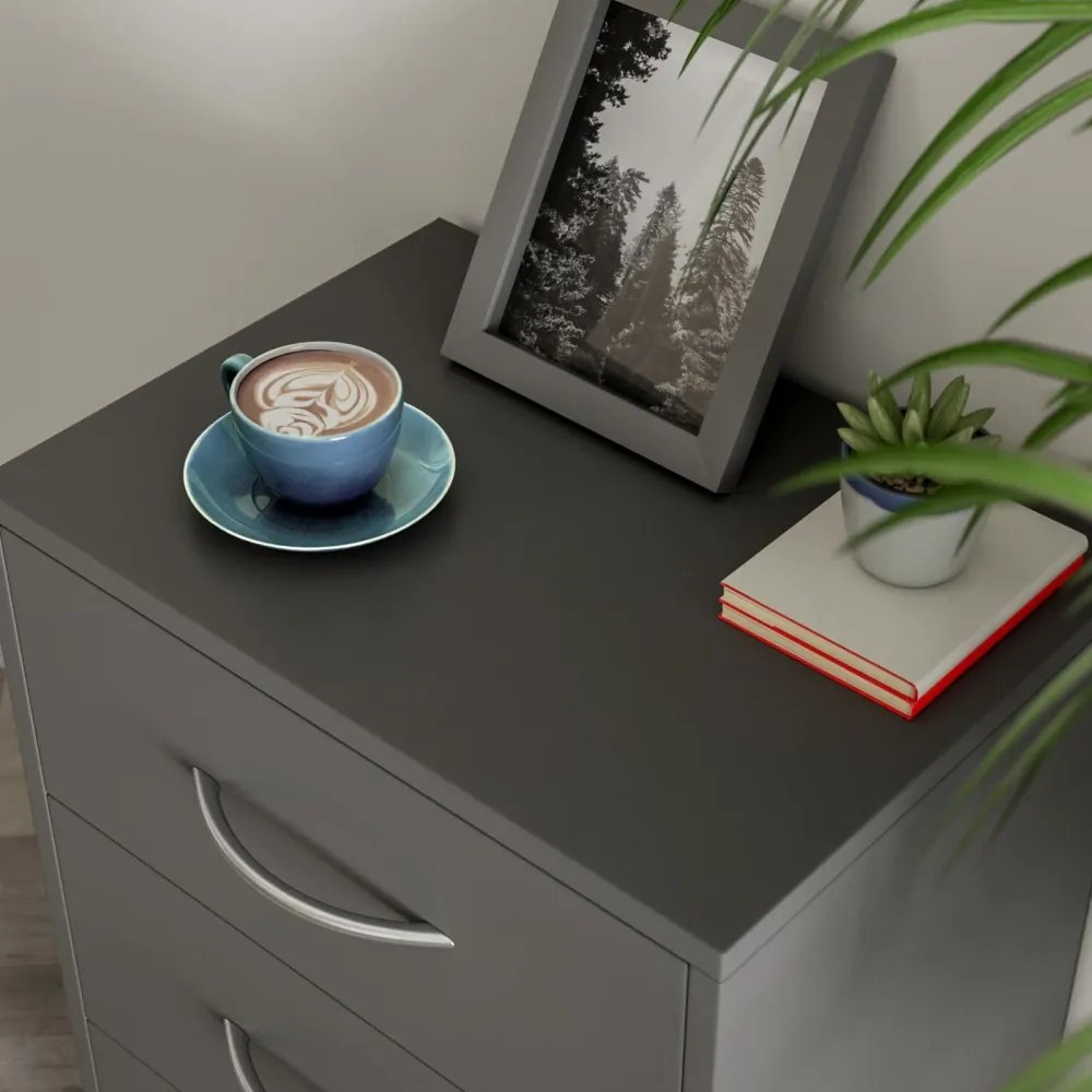 Нощно шкафче Eloise - комплект от 2 части, 3 чекмеджета, 54 × 39 × 28 cm Бял