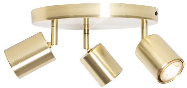 Модерна таванна лампа месинг регулируема кръгла 3-лампа - Java