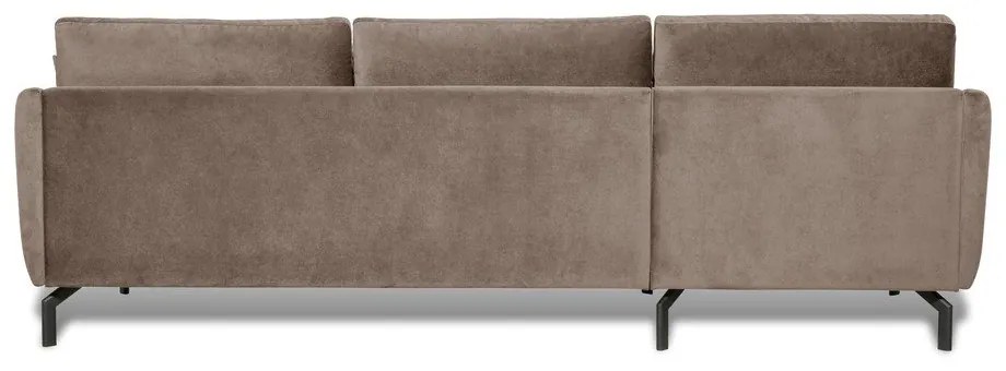 Ъглов диван от кадифе в кафяво-бежово (ляв ъгъл) Magic - Scandic