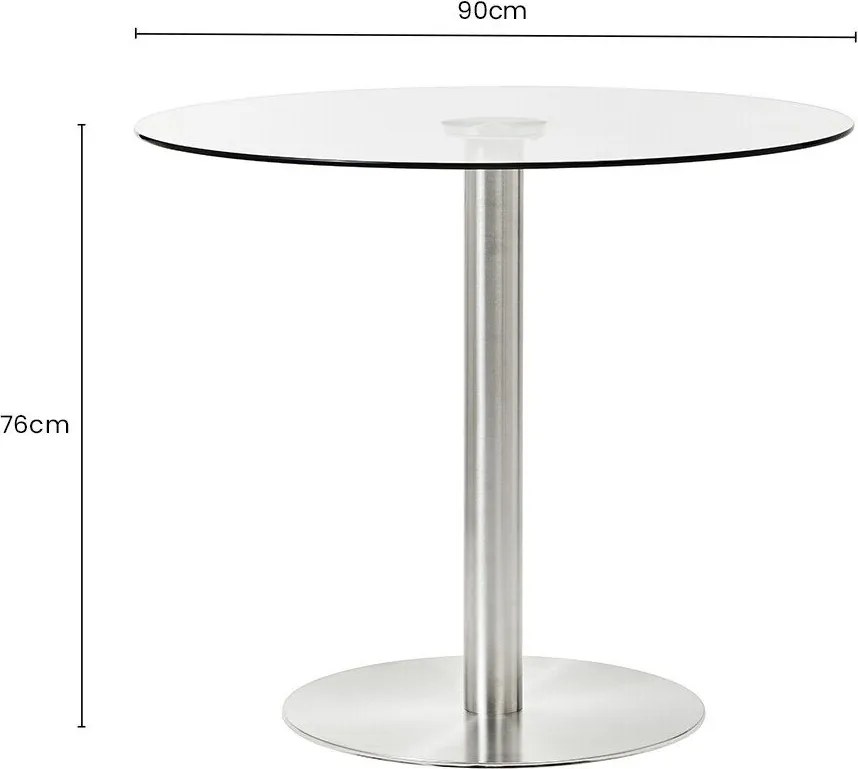 Кръгла трапезна маса със стъклен плот ø 90 cm Metropolitan – Premier Housewares