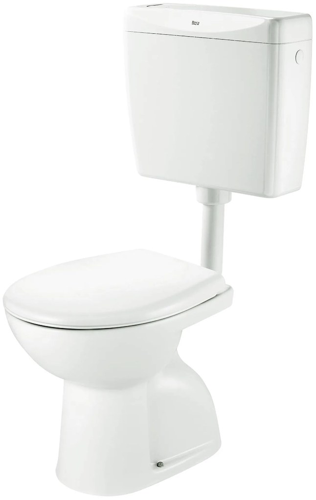 Тоалетна чиния, Roca, A34S198000, стояща, вертикално оттичане, стенно пластмасово казанче и седалка и капак