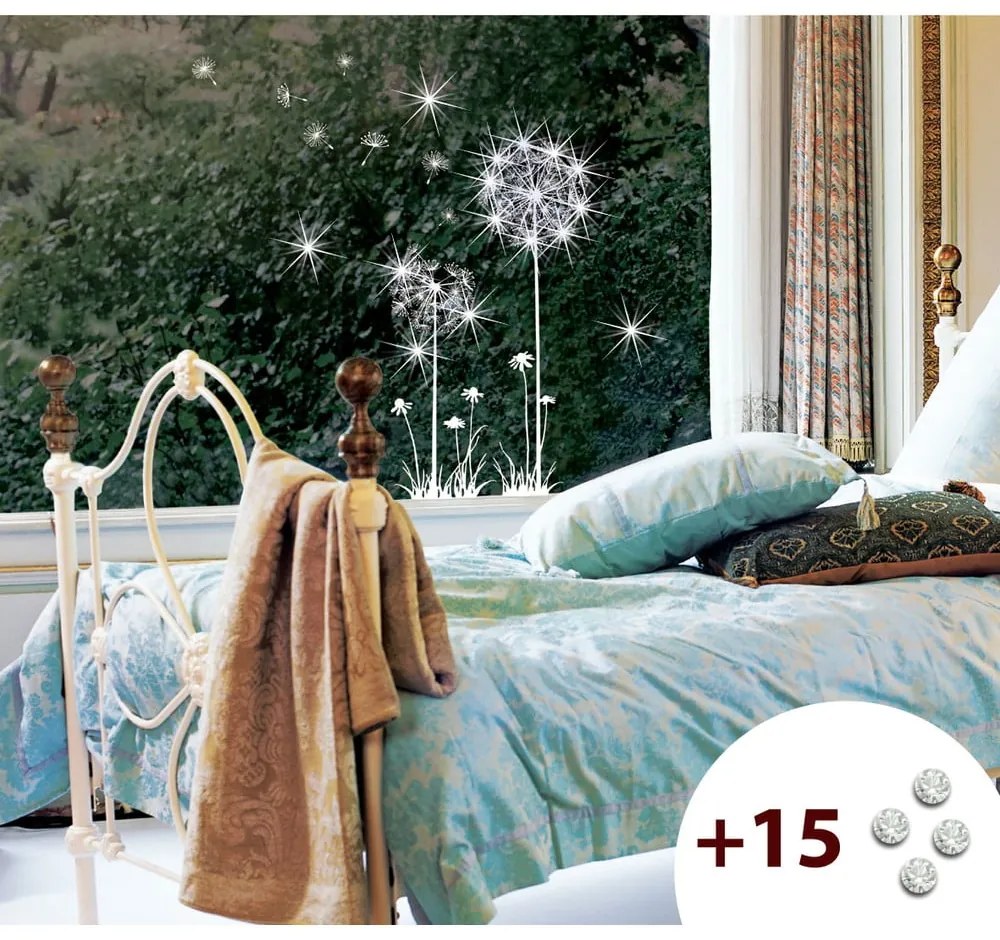 Комплект стикери и 15 кристала Сваровски Цветя на глухарче - Ambiance