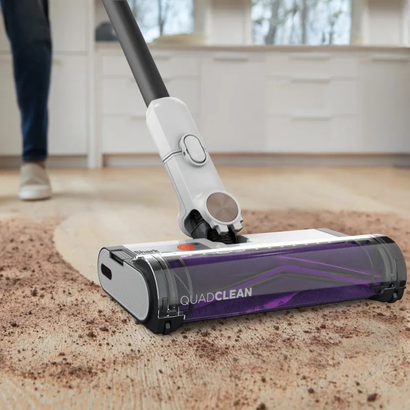 Вертикална прахосмукачка Shark IW1611EU, 240W, 0.4 л, 60 минути автономия, Разпознаване на ръбове и замърсявания, QuadClean, Антиалергеннa, LED, Бял