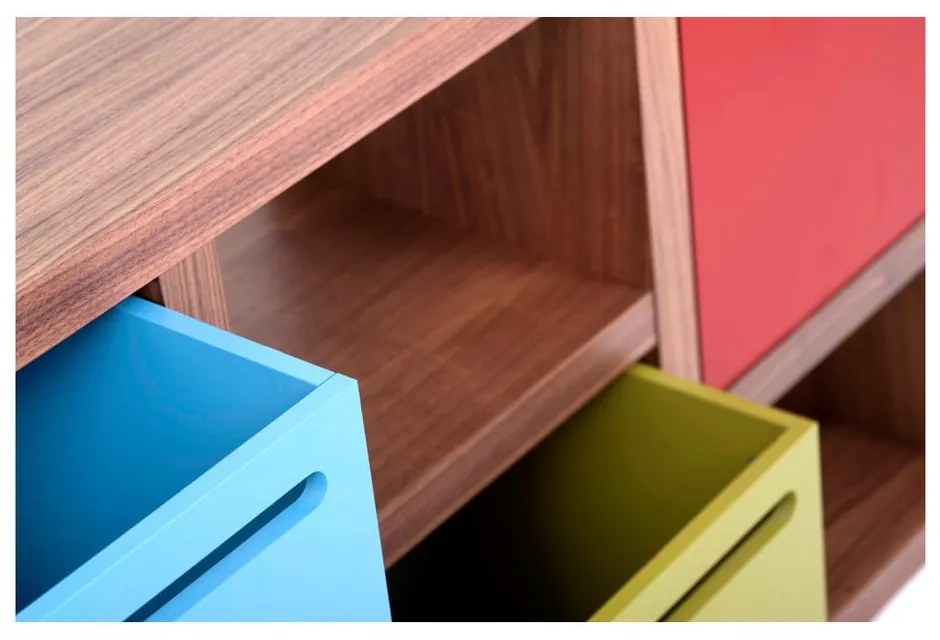 Кафява библиотека от декор от орех 70x159 cm Berlin – TemaHome