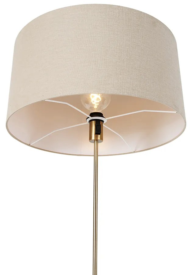 Подова лампа регулируема бронз със светлокафяв абажур 50 см - Parte
