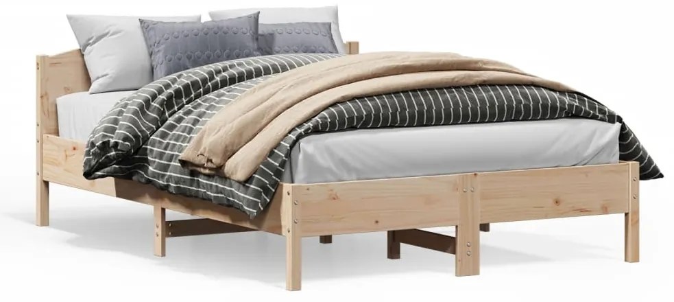 3216194 vidaXL Рамка за легло без матрак, 160x200 см, масивна чамова дървесина