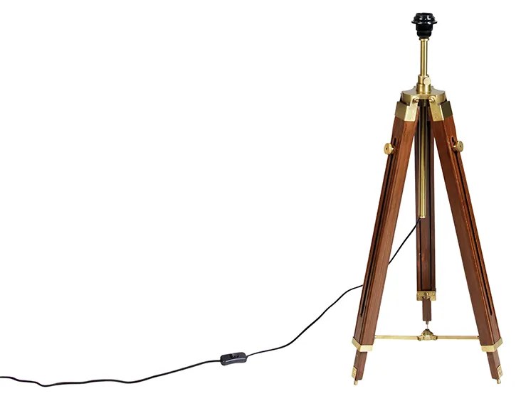 Винтидж подова лампа месингов трипод - Cortin