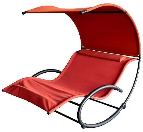 Модерен шезлонг тип легло My Garden Steel Alpha MT030017_terracotta, 200 x 141 x 178 см