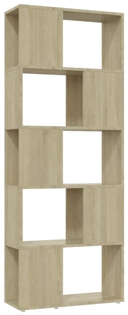 809092 vidaXL Библиотека, дъб сонома, 60x24x155 см, инженерно дърво