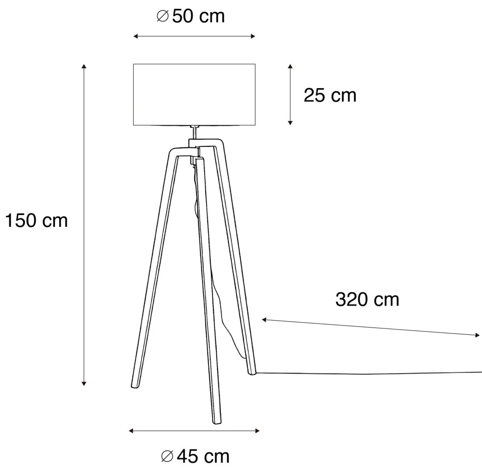 Подова Лампа Черна с Кадифена Абажура в Зелен Цвят 50см - Puros
